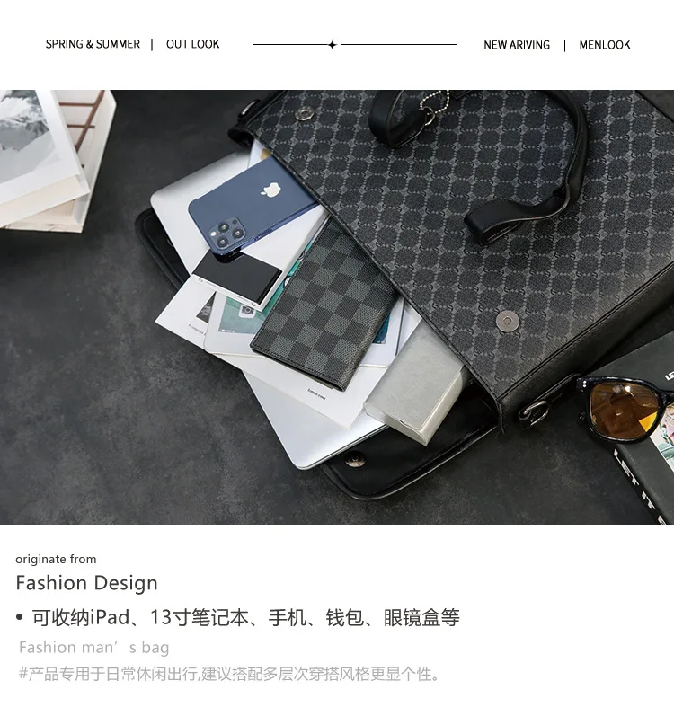 Men Bag Luxury Brand PU Leather Shoulder Messenger Bag Business Black Casual Computer Laptop Male Crossbody Bag for Man