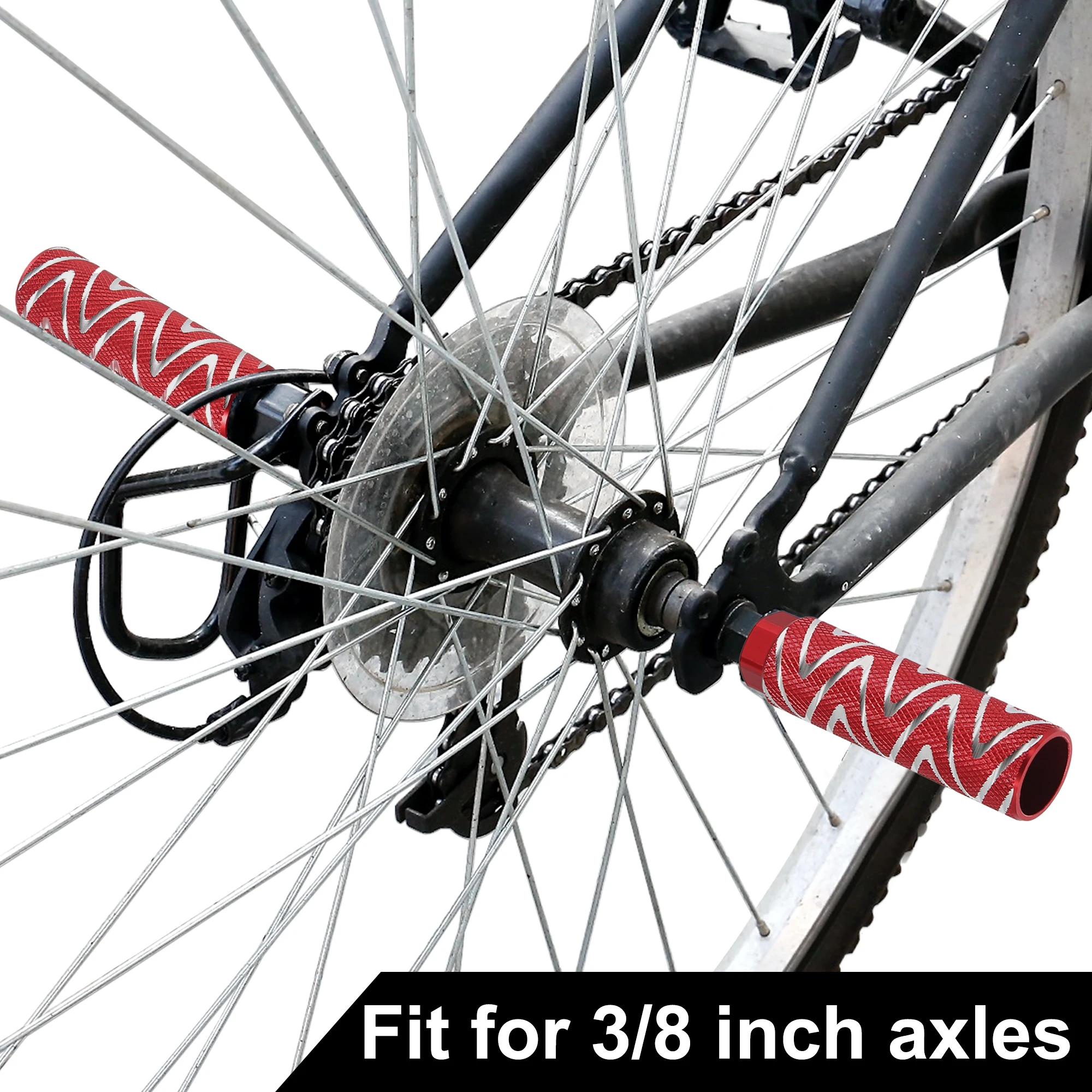 X Autohaux 1 Pair Axle Rear Foot Pegs Footpegs Universal Aluminum Alloy Rests for BMX MTB Bike Bicycle Pedals 3/8" - купить по