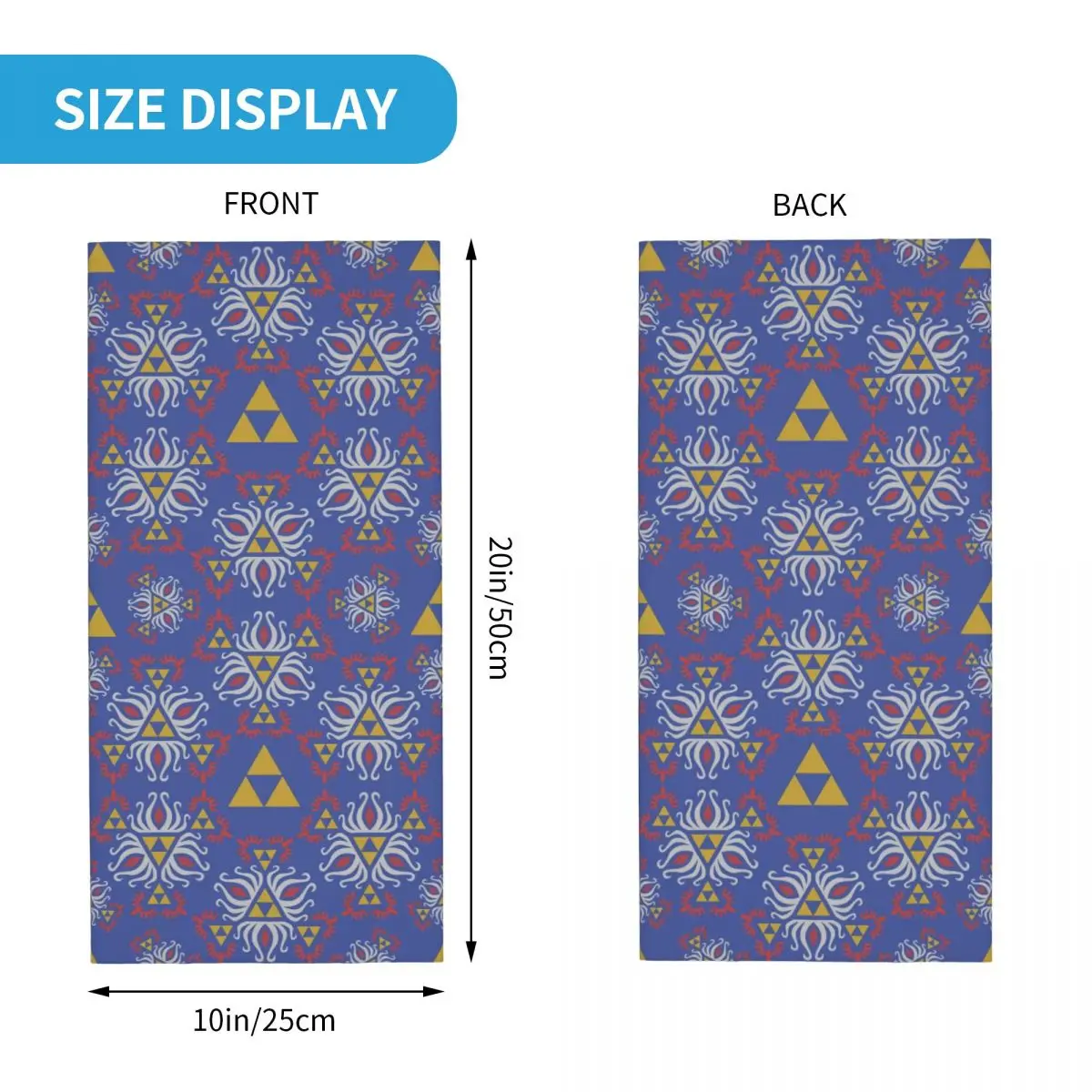 Пользовательские фиолетовые Zeldas Sheikah Eye Pattern Бандана для шеи Женщины Мужчины