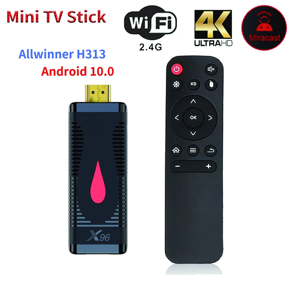 Smart Fire TV Stick X96 S400, Allwinner H313, reproductor multimedia 4k, Android 10, Wifi 2,4G, 5G, 2G16G, receptor Dongle de TV PK S96 Stick