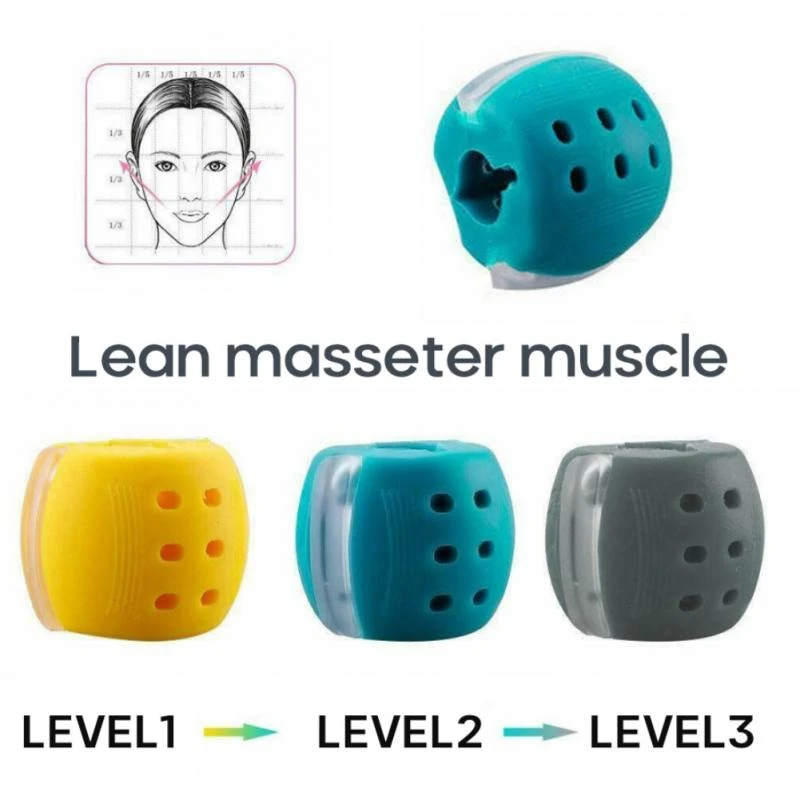 

Jaw Exerciser Slim Face Fitness Silicon Balls Chin Workout Training Myofascial Release Jawliner Jawline Exercise for Simulator