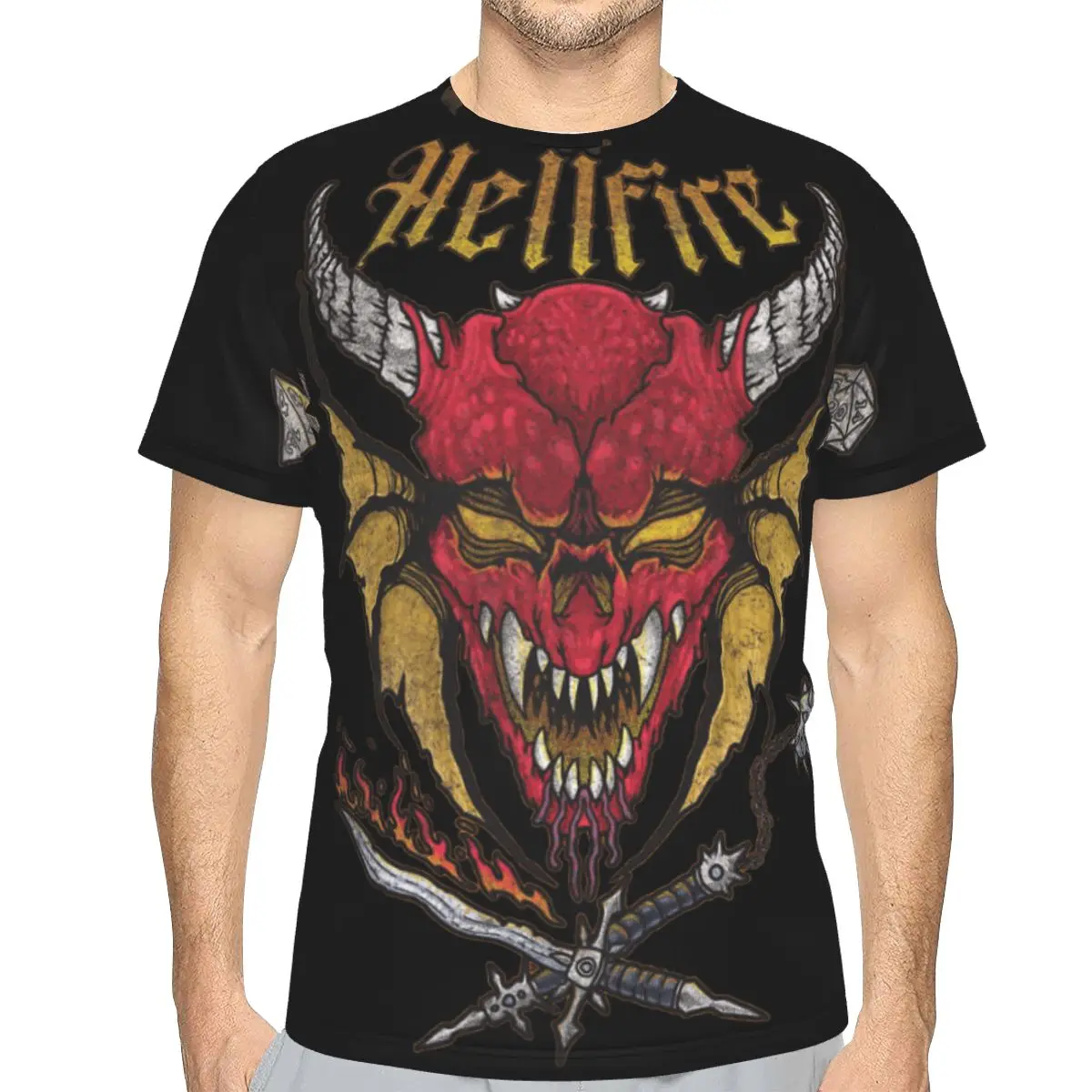 

Essential Style Polyester TShirt hellfire club Stranger Things season 4 Top Quality Hip Hop Thin T Shirt Short Sleeve