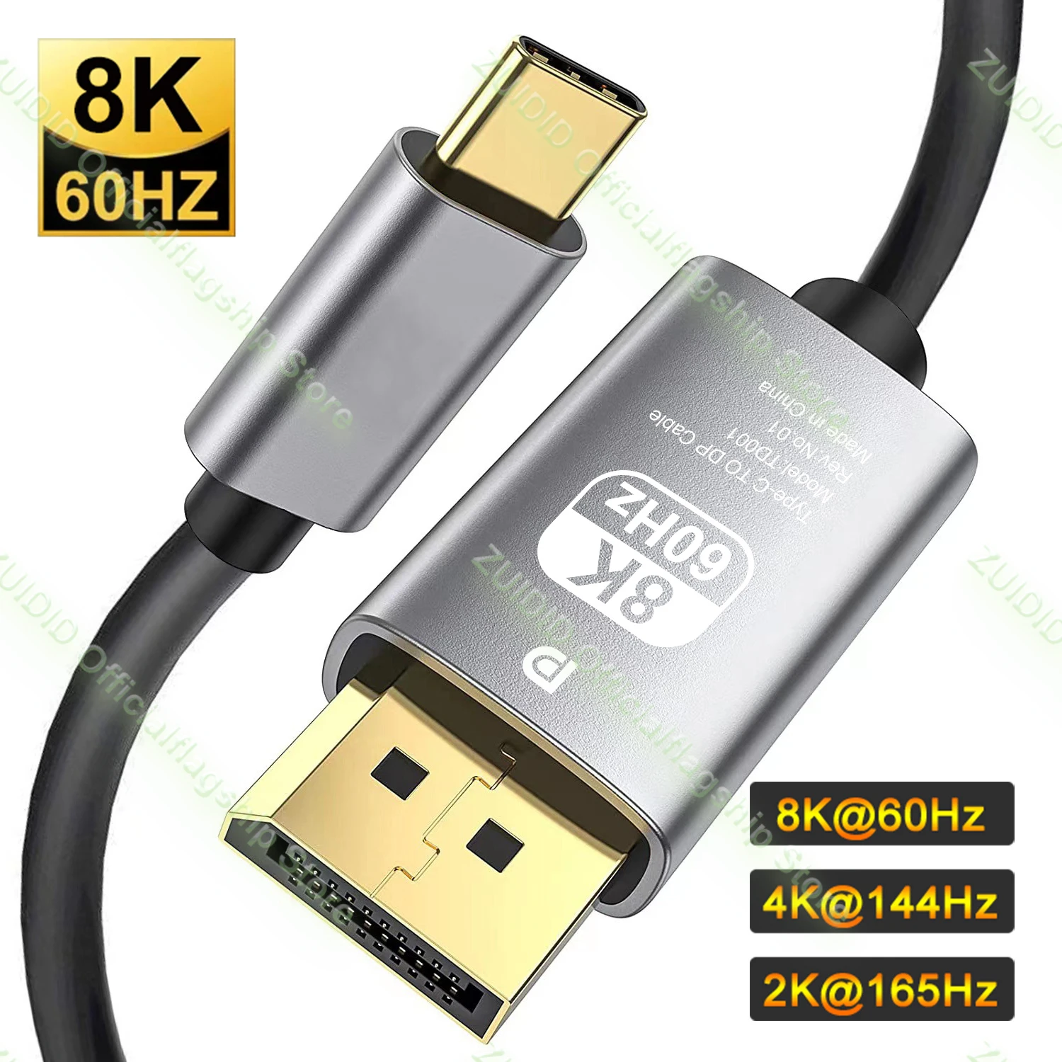 

USB C to DisplayPort Cable 8K DP Type C 3.1 to DisplayPort 1.4 Cable Thunderbolt 3 8K@60Hz For MacBook Pro Samsung S21 Huawei 2m