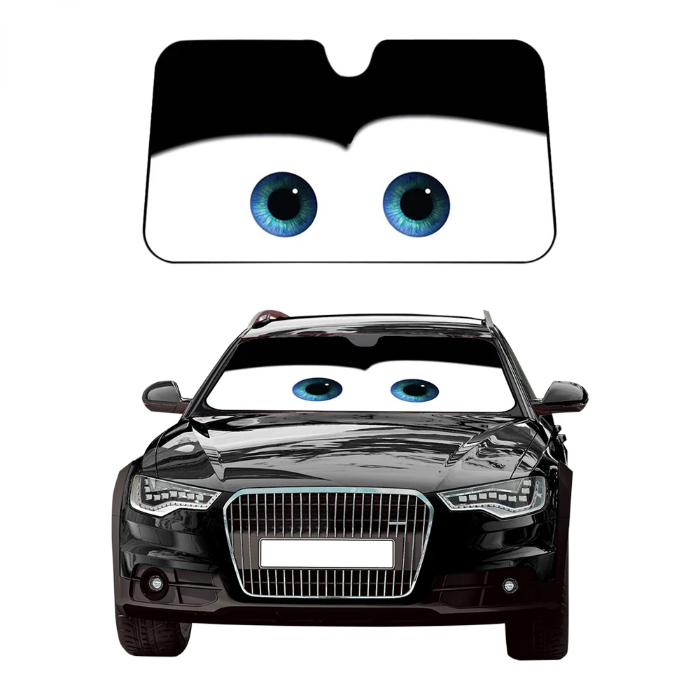 

Car Accessories Cartoon Window Foils Eye Pixar Heated Windshield Sunshade 130x70cm Car Front Window Visor Car Solar Protect 5 Co