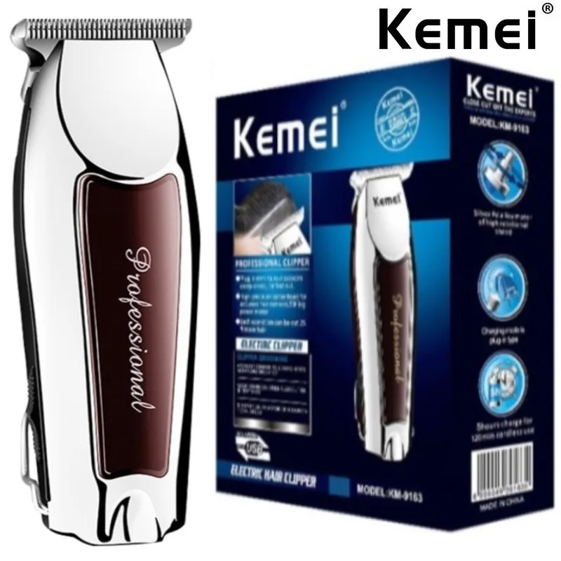 

Беспроводной триммер для волос Kemei, профессиональная электрическая машинка для стрижки волос для мужчин, машинка для стрижки бороды, триммер для обработки кромок