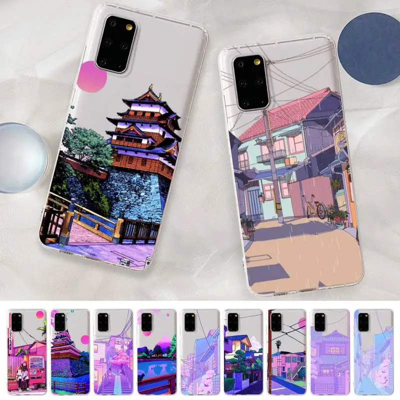 

Japanese Anime Hand Painted House scenery Phone Case for Samsung S20 S10 lite S21 plus for Redmi Note8 9pro for Huawei P20