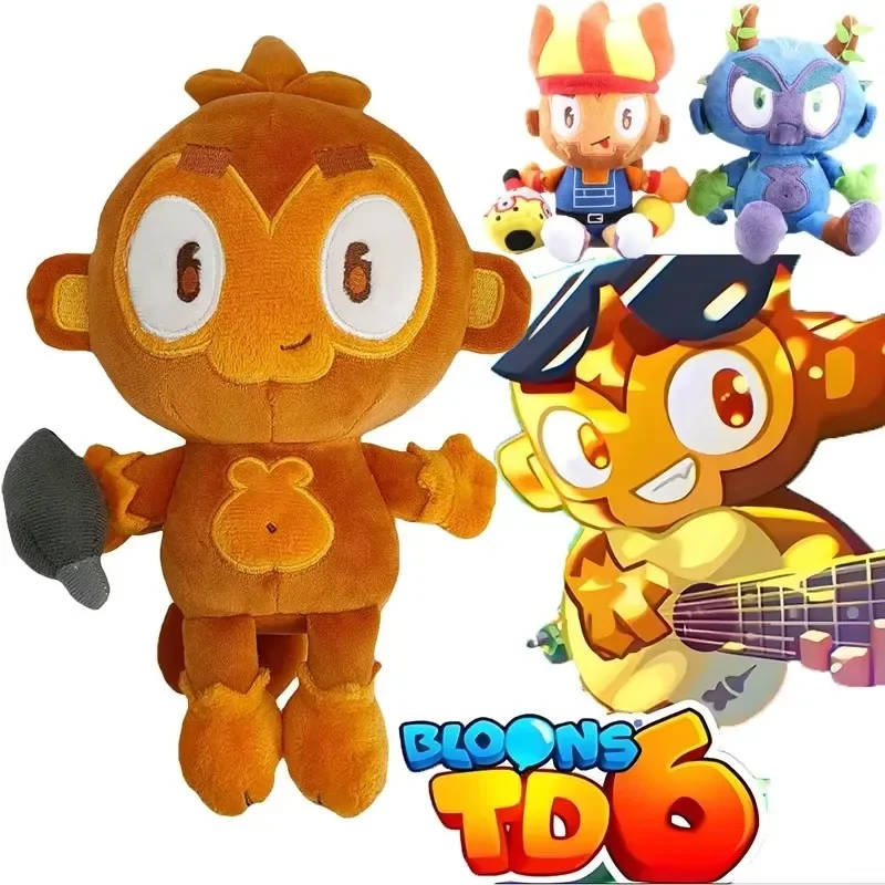 Фото Мягкие 25 см Game Bloons TD 6 милые дротики обезьяны Gwendolin Obyn Greenfoot плюшевые игрушки для детей фанатов подарки на Рождество и день рождения и праздник №1