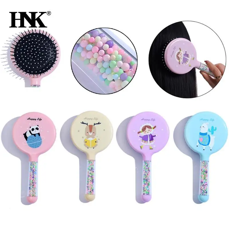 

Cartoon Rainbow Panda Hair Brush Air Cushion Comb Transparent Massage Hair Comb Plastic Detangling Hair Brush For Girls
