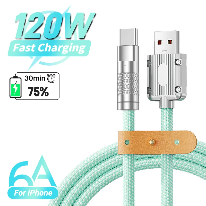 Кабель Для Сверхбыстрой Зарядки 120 Вт USB Type C Samsung S24 S23 Ultra Xiaomi 14 Redmi Huawei POCO Oneplus