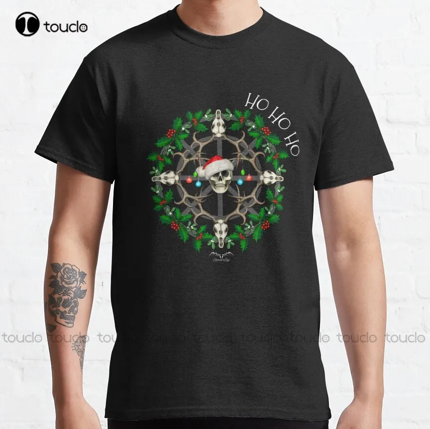 

Christmas Skulls Xmas Skulls Metal Goth Gothic Festive Santa Santa Claus Classic T-Shirt Shirts For Women Xs-5Xl Gift