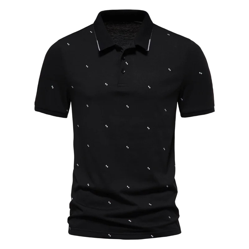 

5 Colors! 2023 Summer Men's New Polo Shirt Print Half Collar T-shirt Daily Casual Breathable Short Sleeve t shirts