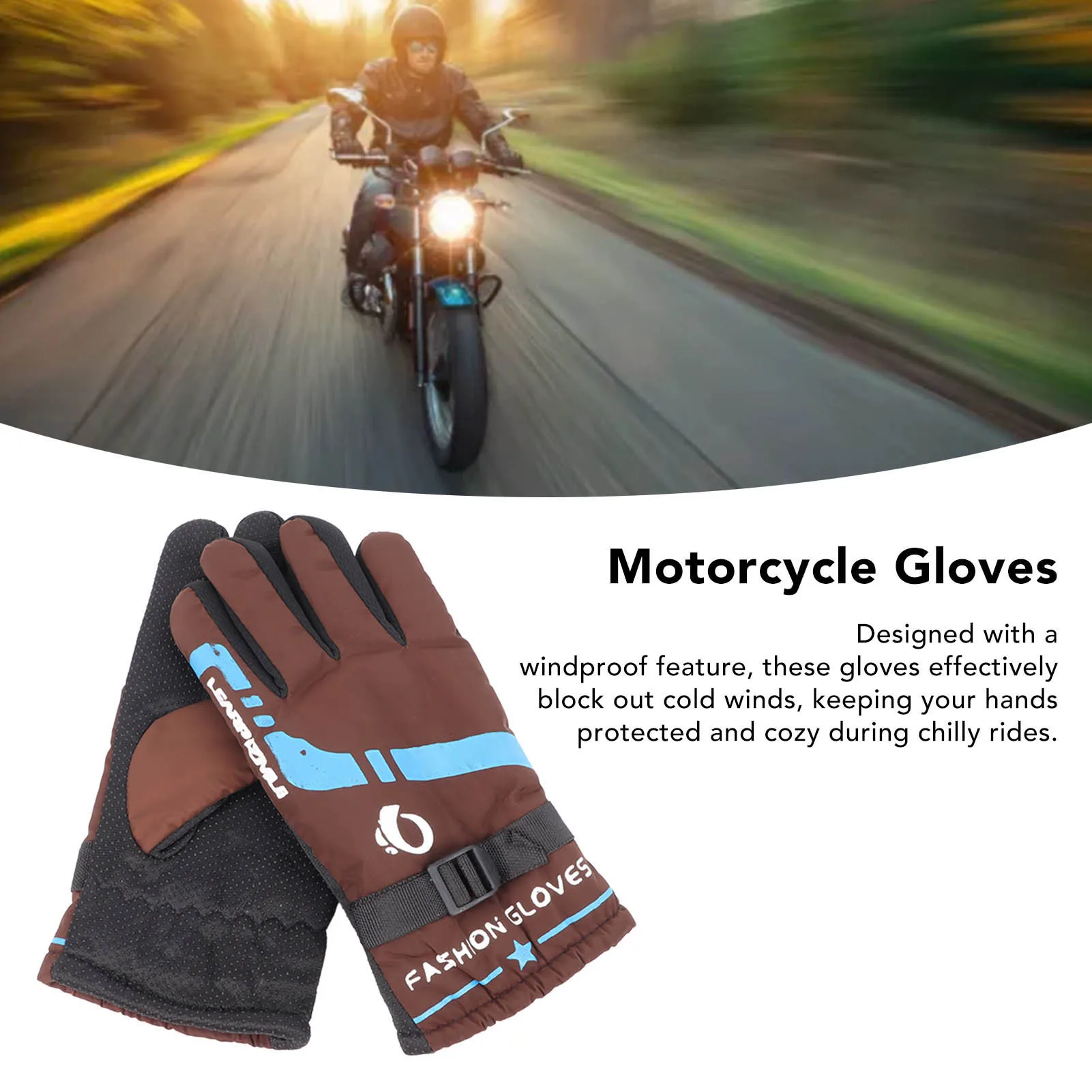 Езда Перчатки Гоночные Синий Коричневый Полиэфирное Волокно Ветрозащитный