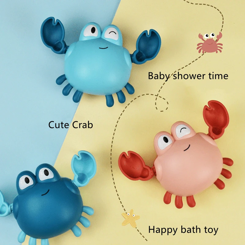 

Baby Water Toys Bath Crab Cartoon Animal Chain Clockwork Swimming Pool Bathing Toys Shower Toy For Children Gift