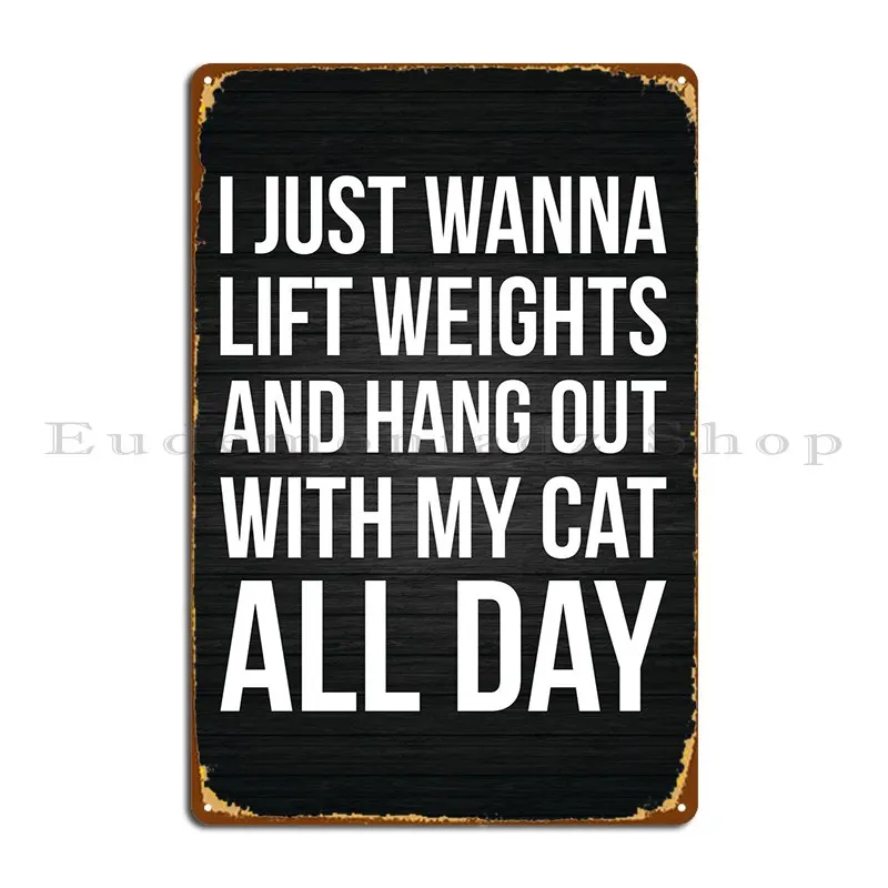 

Подъемные весы и кошка металлический знак Забавный дизайн гаража кинотеатр жестяной знак плакат