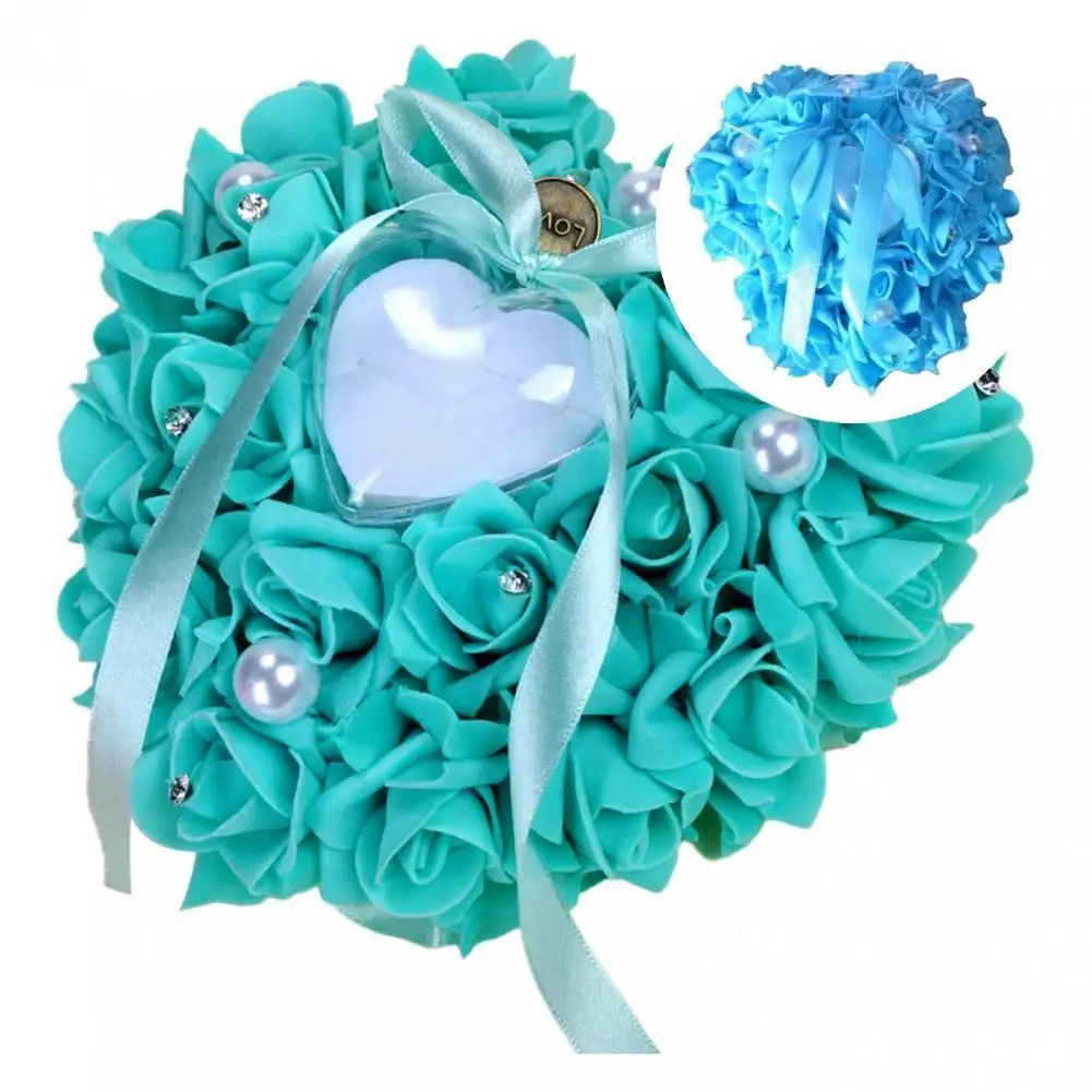 

Useful Aesthetic Fadeless Wedding Engagement Ring Cushion for Bridegroom Rings Bearer Holder Ring Cushion