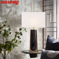 aosong modern table lamp creative fashion marble desk led for home bedroom living room decorative light