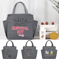 lunch bag cooler tote portable insulated box high capacity thermal cold food container picnic nurse print travel lunchbox tote