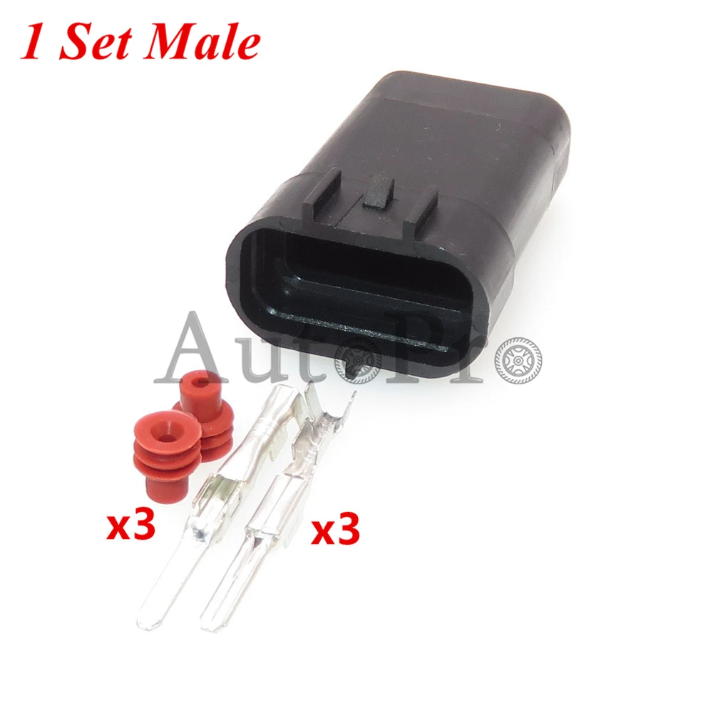 Автомобильный проводной разъем с 3 отверстиями 90980-10841 6189-0099, Автомобильный датчик давления, водонепроницаемый Соединитель с пластиковым корпусом для Toyota, 1 комплект
