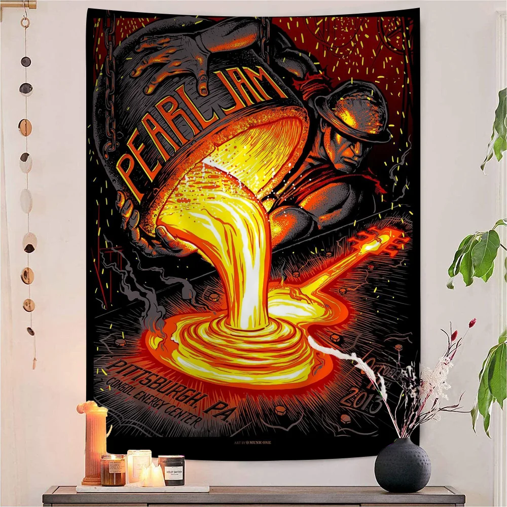 P-Pearl J-Jam Band хиппи настенные гобелены для гостиной домашний декор в общежитии Kawaii