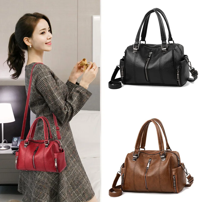 

New Women's Bags Casual Fashion Soft Leather Bags Handheld Shoulder Bags Female Crossbody Bags Retro Shoulder Bags