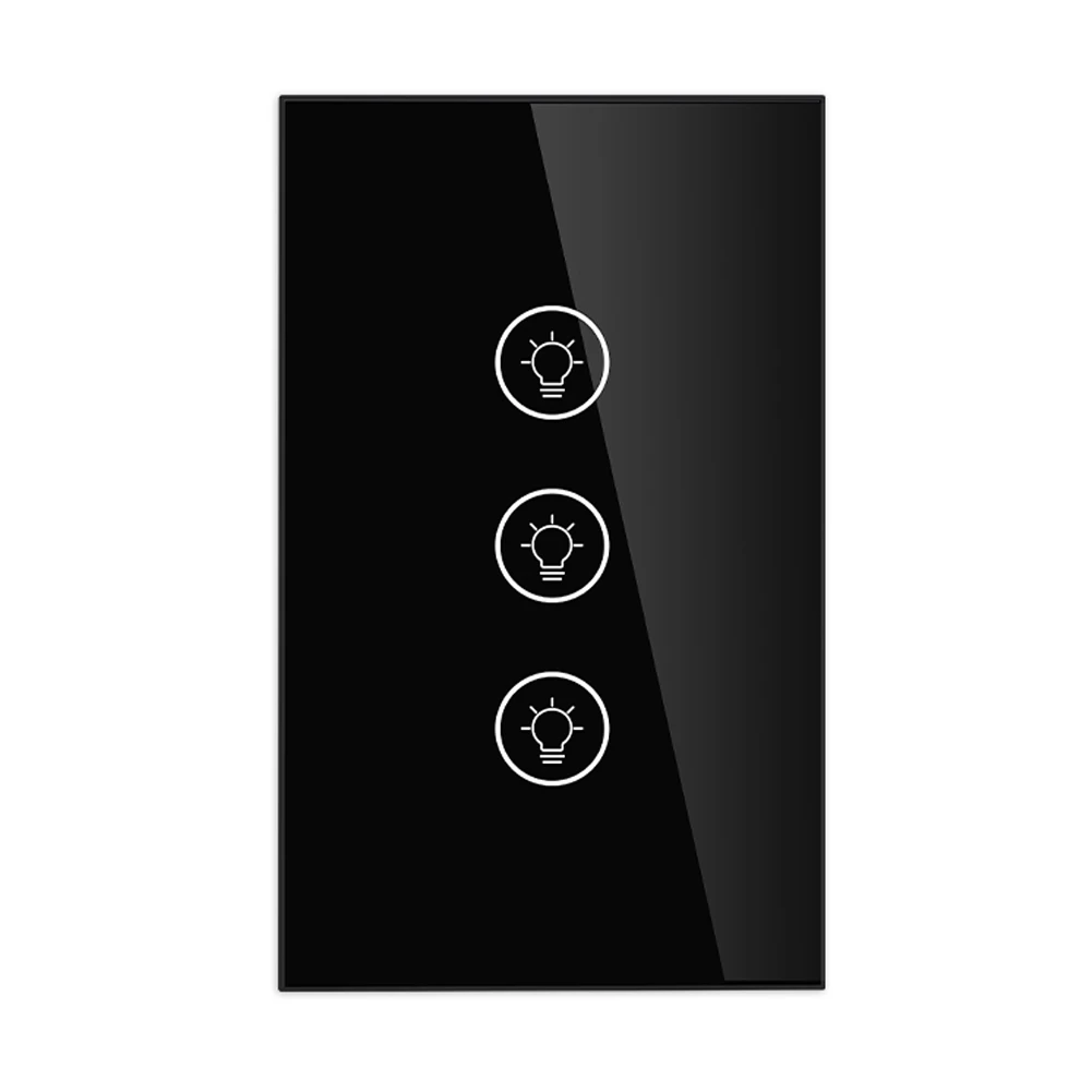 

Tuya WiFi Multi-Gang Smart Light Dimmer Switch 3 Gang Smart Life/Tuya APP Works with Alexa Google Voice Assistants Black