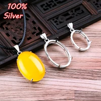 100 925 sterling silverr color plated platinum oval pendant blank base fit 17x25mm13x19mm2535mm jewelry making
