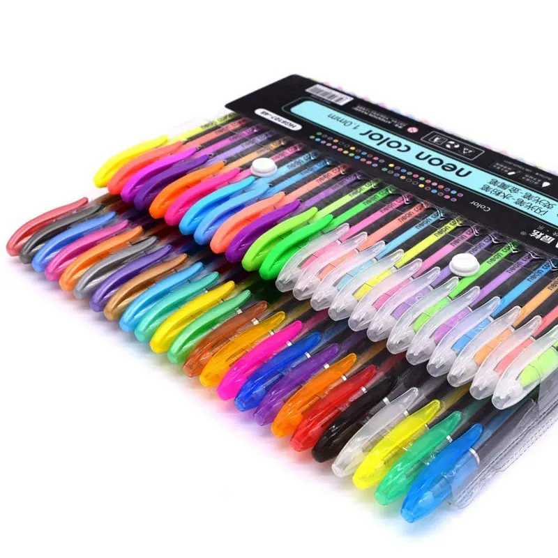 48/36 color Gel Pen Set Refills Metallic Pastel Neon Glitter Sketch Drawing Color Pen School Stationery Marker for Kids Gifts images - 6