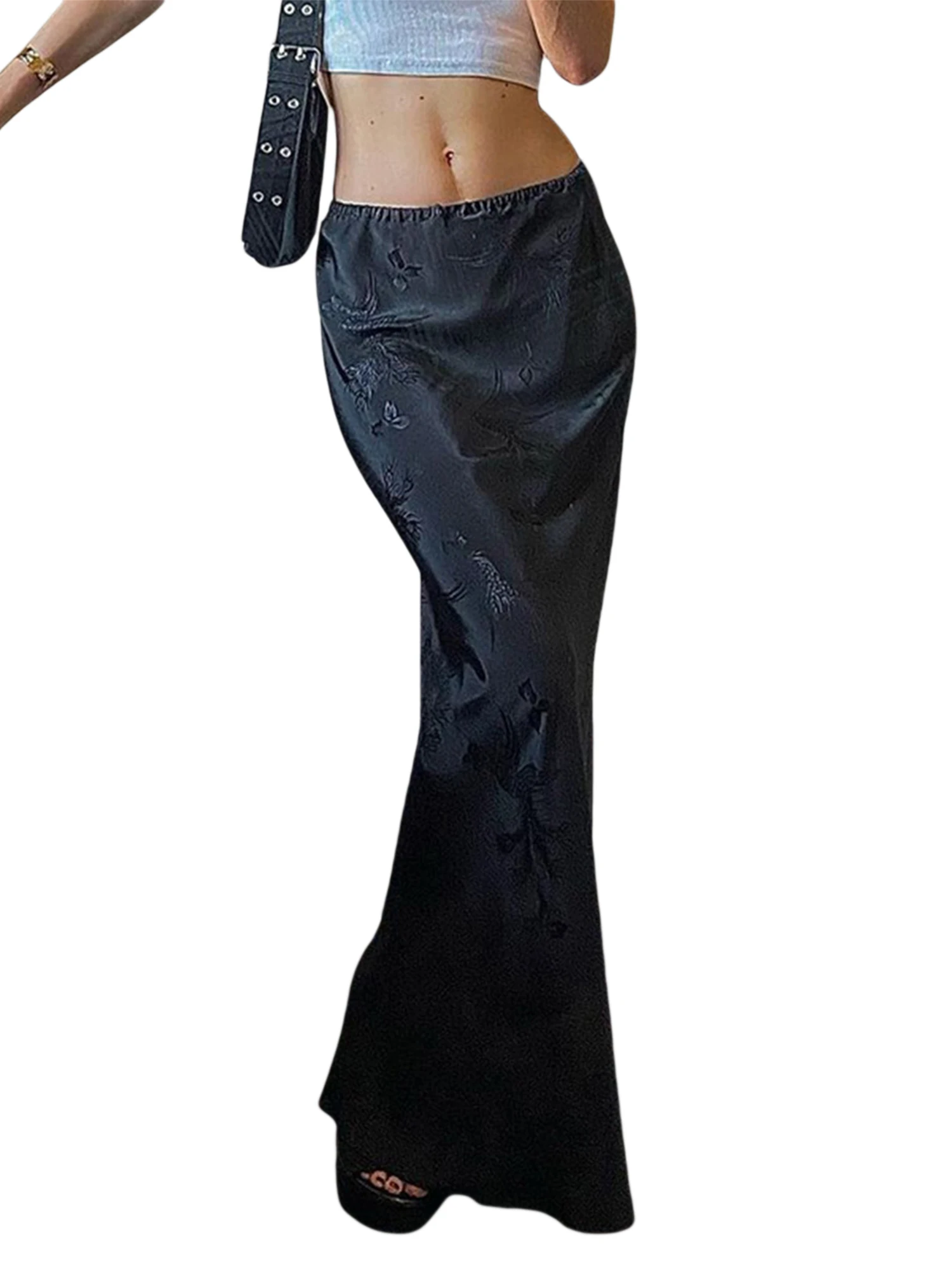 

fashion vintage womens boho Skirts Back Split Skirts Ladies Fashion Streetwear Bottoms Black Women Wrapped Skirts