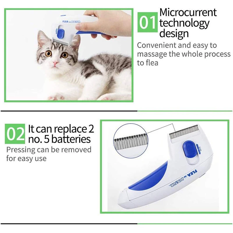 Профессиональная электрическая расческа от блох для домашних питомцев удаление