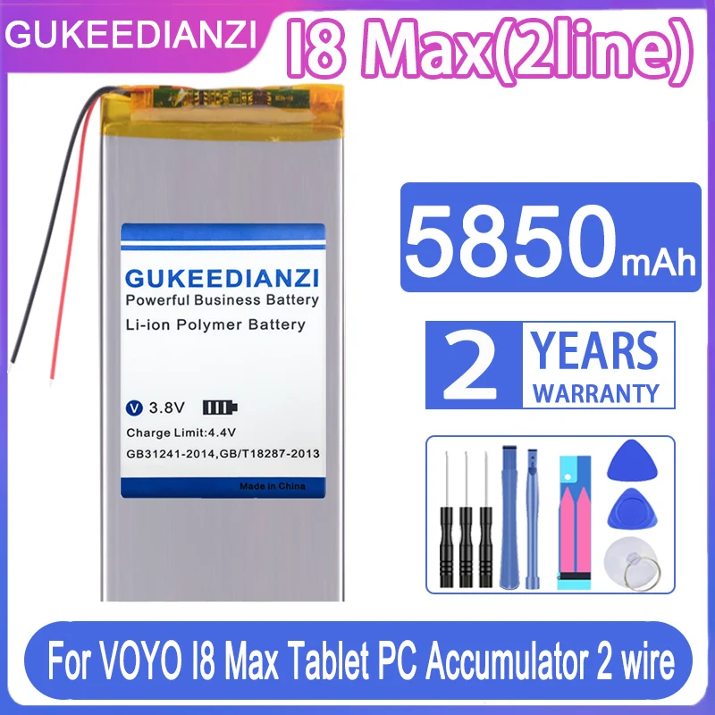 

Сменный аккумулятор GUKEEDIANZI I8 Max (2 провода) на 5850 мАч для планшетного ПК VOYO I8 Max I8Max аккумулятор с 2 проводами аккумулятор + Бесплатные инструменты