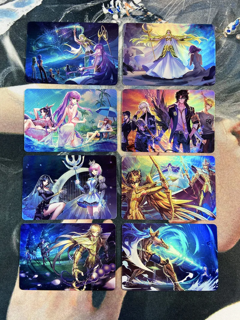 

8pcs/set Saint Seiya Special Collection of Plots Horizontal Version Refraction Hobby Collectibles Game Anime Collection Cards