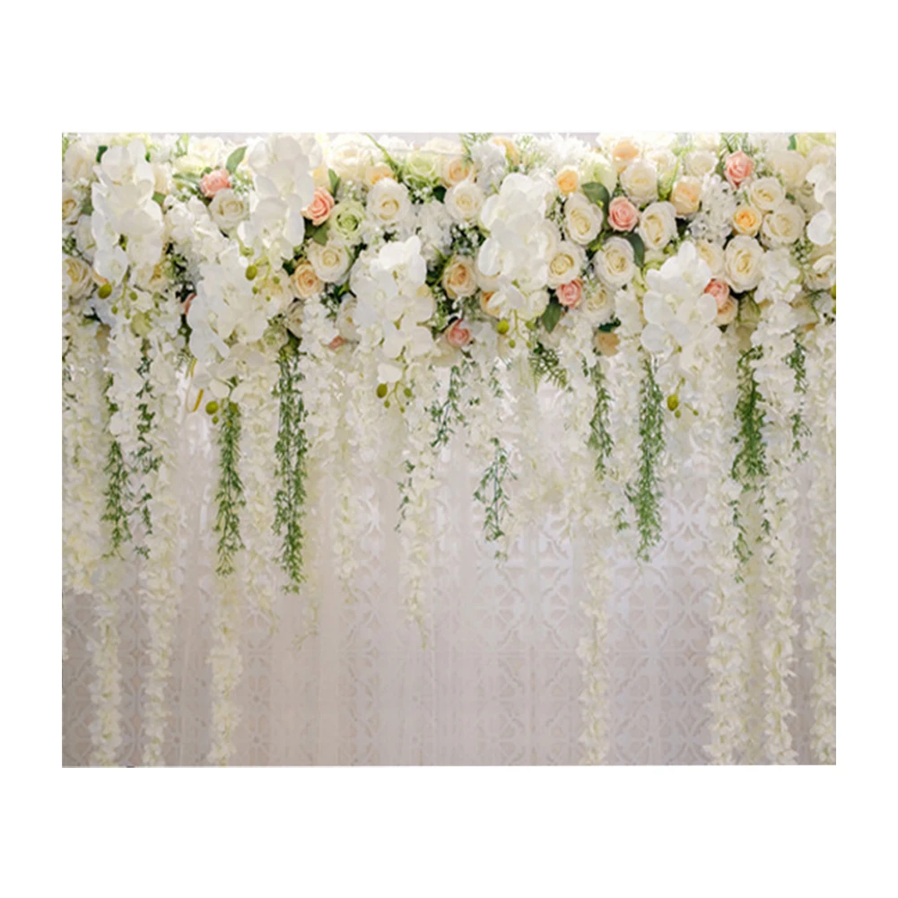 

Portable 3D Realistic Wedding Curtain Baby Shower Rose Backdrop Romantic Photo Studio Props Photography Background Foldable