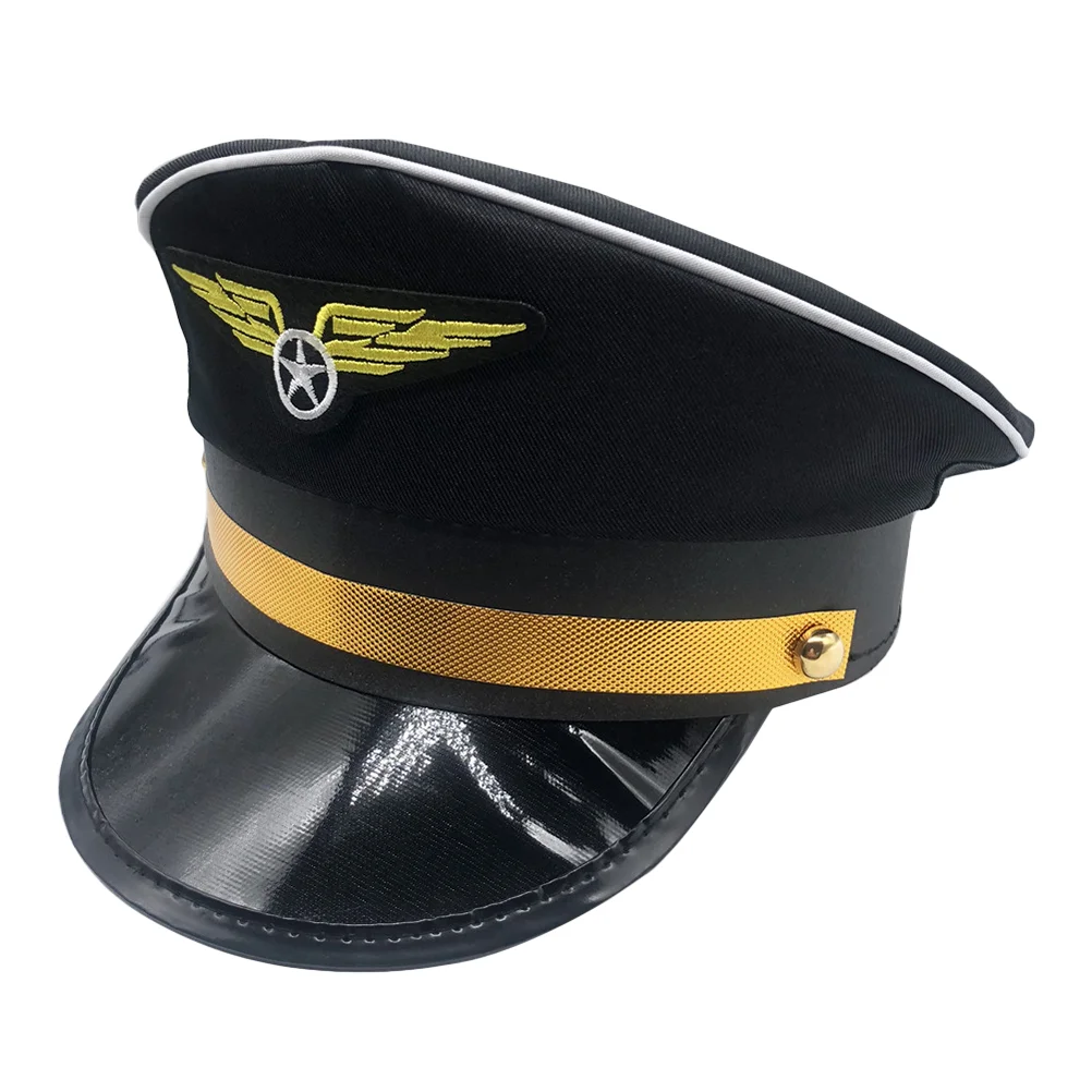 

Children's Captain Hat Lifelike Pilot Decorative Clothes Men Fashion Beanie Polyester Party Cosplay Uniform Man Hats