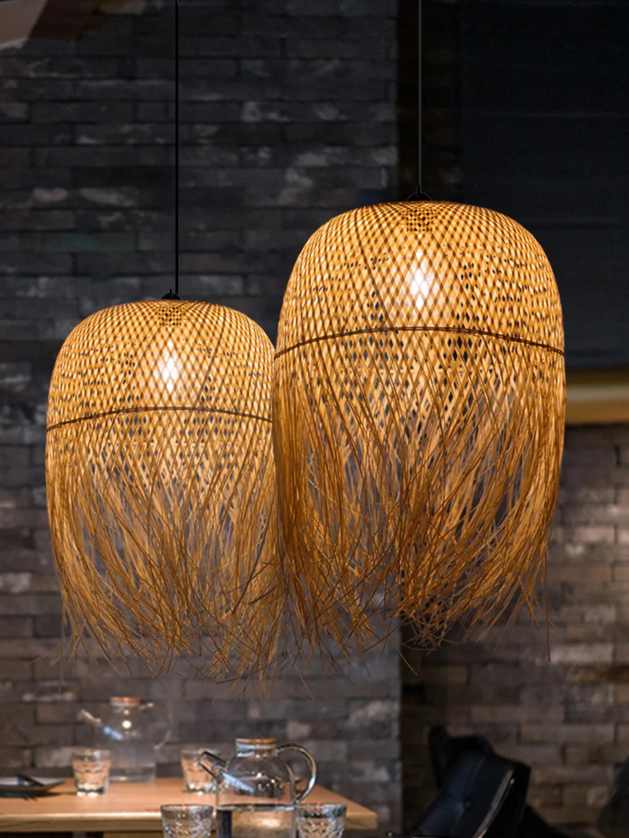 

Southeast Asia Bamboo Pendant Lights Led Hang Lamps for Home Luminaire Design Pendant Loft Hanging Lustre Suspension Fixtures