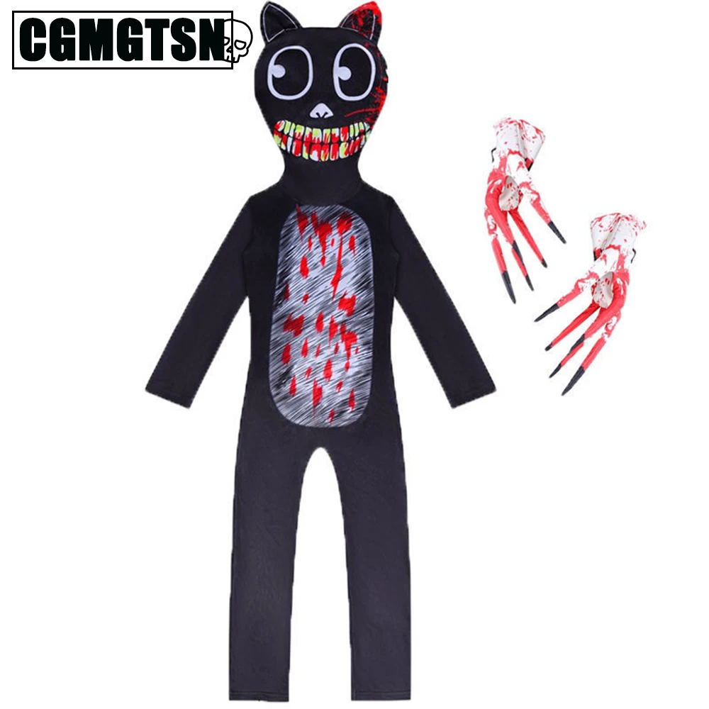 

CGMGTSN костюмы на Хэллоуин для детей голова сирены Косплей Боди для мальчиков девочек Аниме Черный кот персонаж маскарадное платье вечерняя о...