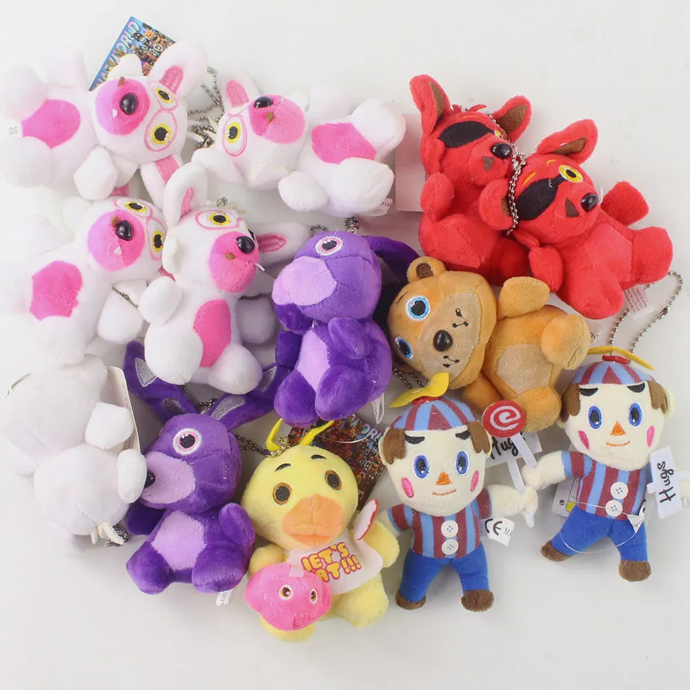 10-14 см Мультяшные игрушки-животные куклы медведь лиса утка кролик клоун плюшевые