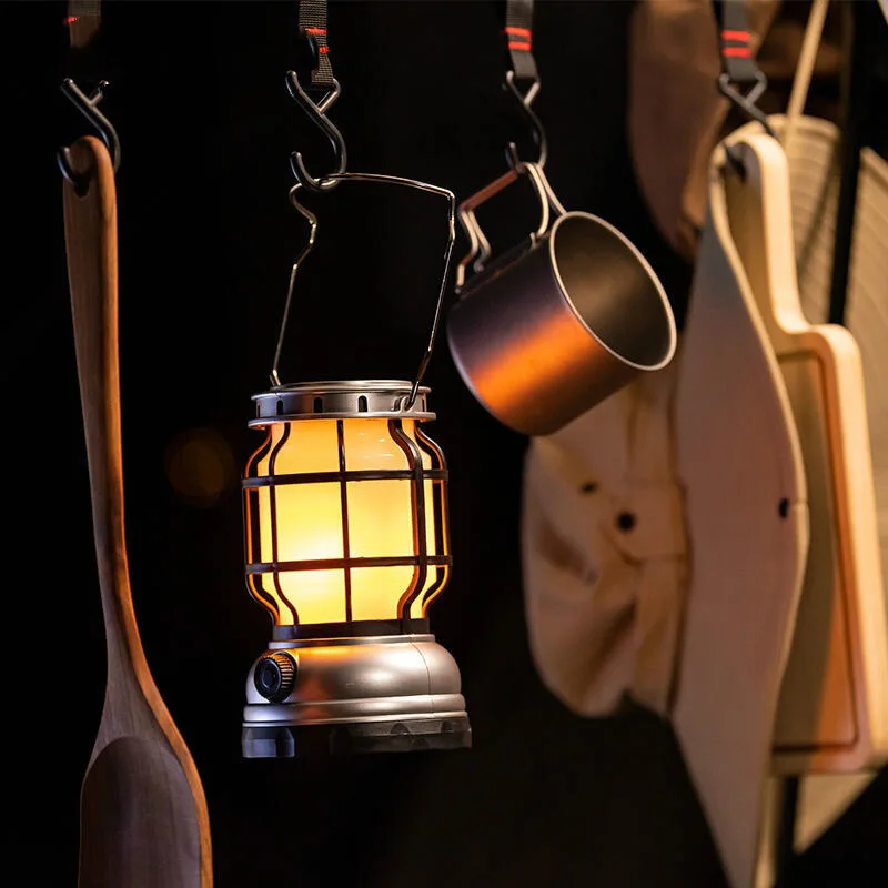 

Solar Rechargeable Outdoor Mini Vintage Metal Hanging Lanterns Warm Light Led Camp Lantern Lightweight Tent Light