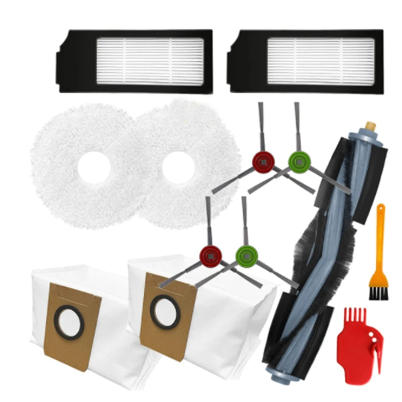 

13PCS For Ecovacs X1 TURBO/OMNI Robot Vacuum Cleaner Parts Replacement Roll Main Brush Side Brushes HEPA Filter Rag