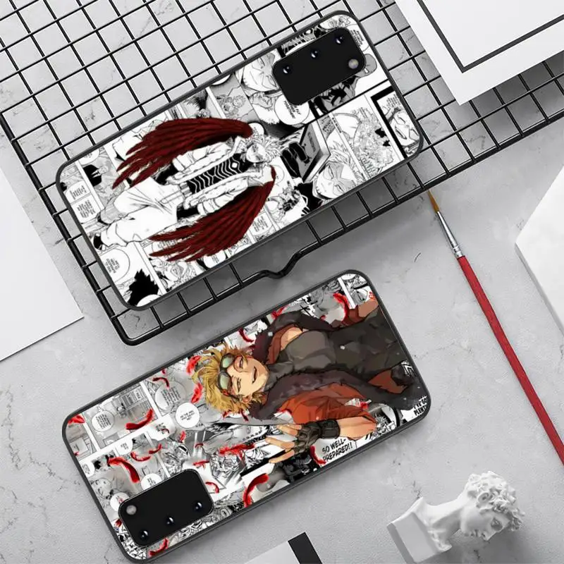 

FHNBLJ BNHA Hawks Coat Anime Phone Case for Samsung S20 lite S21 S10 S9 plus for Redmi Note8 9pro for Huawei Y6 cover