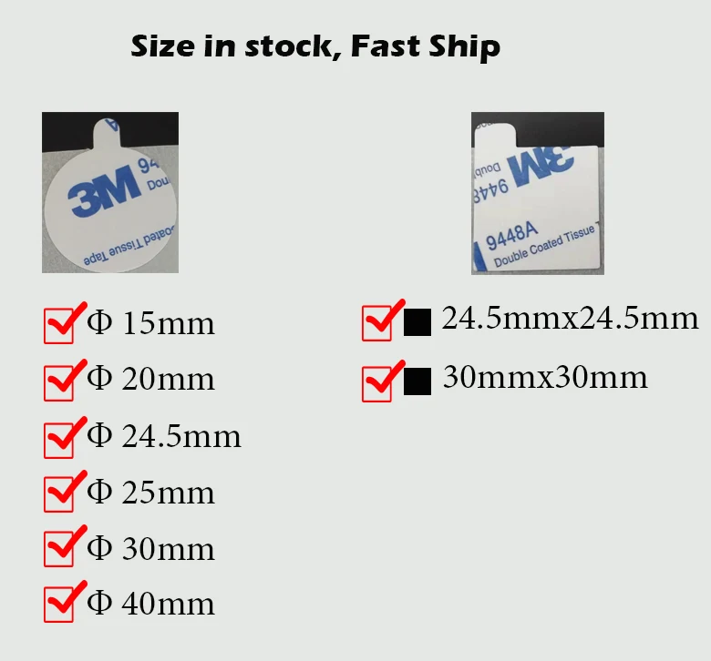 100 кругов 3М 9448А с открывающейся вкладкой белой двухсторонней клейкой круглой наклейкой Диаметр=24.5мм (квадрат 24.5мм по желанию) с восковой печатью.