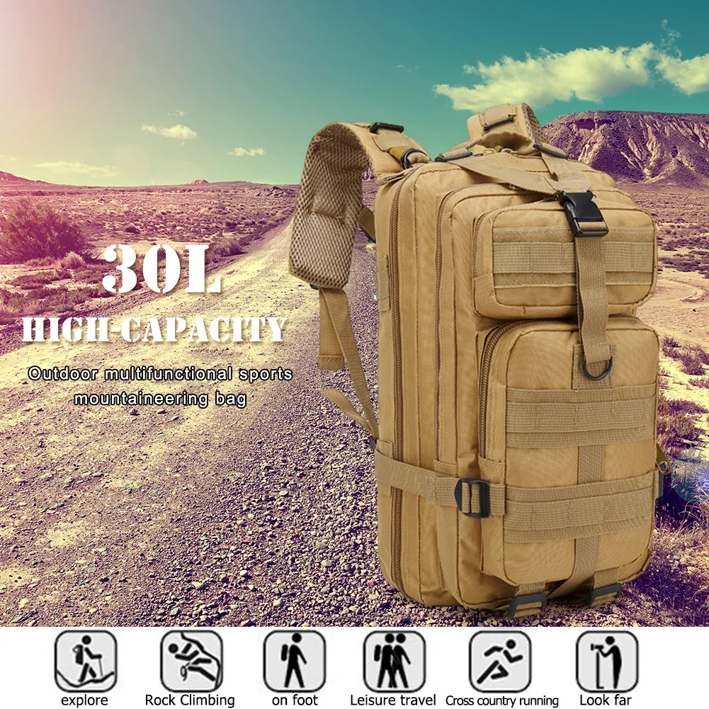 

Men Army Military Tactical Backpack 3P Softback Outdoor Bug Rucksack Oxford Tactical Backpack for Hiking Camping Mountaineering
