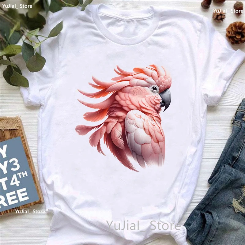 Футболка Moluccan с принтом какаду белая футболка забавными птицами для девочек