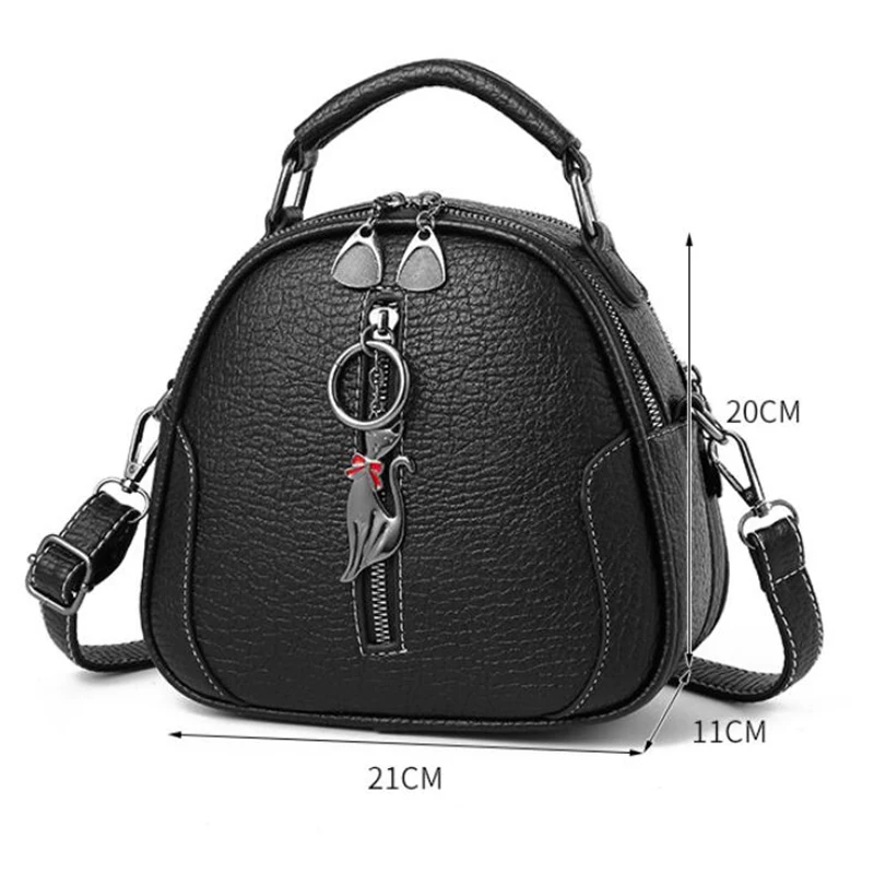Women PU Leather Single-Shoulder Bag Small Round Zipper Crossbody Bags Female Messenger Hangbag Phone Purse Ladies Casual Bosols