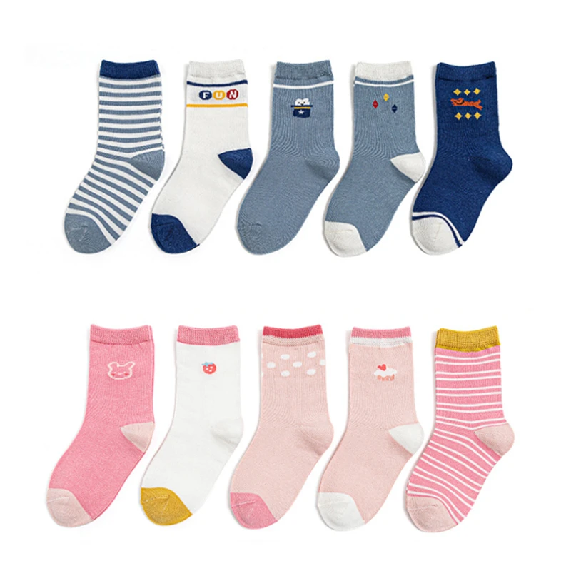 

5 Pairs/set Baby Boys Girls Winter Socks Kids Cartoon Spring Autumn Cotton Breathable Keep Warm Floor Socks Children Accessories