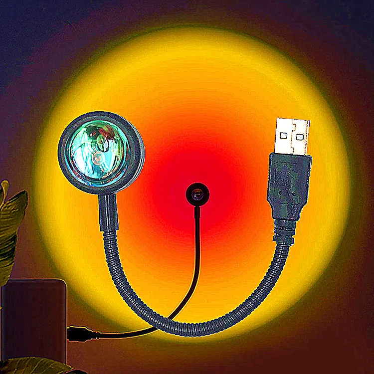 

USB Night Lights LED Rainbow Neon Sunset Lights Photography Background Dancing Atmosphere Bedroom Car Room Decoration Gift