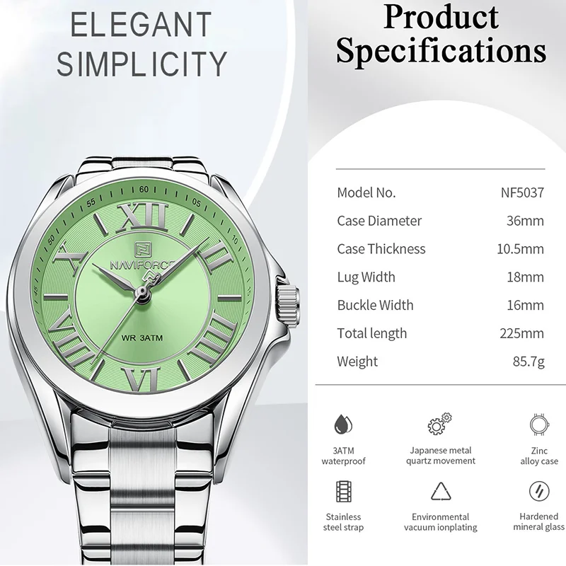 NAVIFORCE Women Watches Ladies Creative Watch Stainless Strap New Fashion Charm Quartz Wrist Watch Female Relogio Feminino