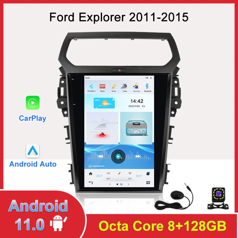 

12.1'’Android11 Tesla Vertical Screen For Ford Explorer 2011-2019 AUTO Car Radio Stereo Multimedia Player Qualcomm 8G+128G DSP