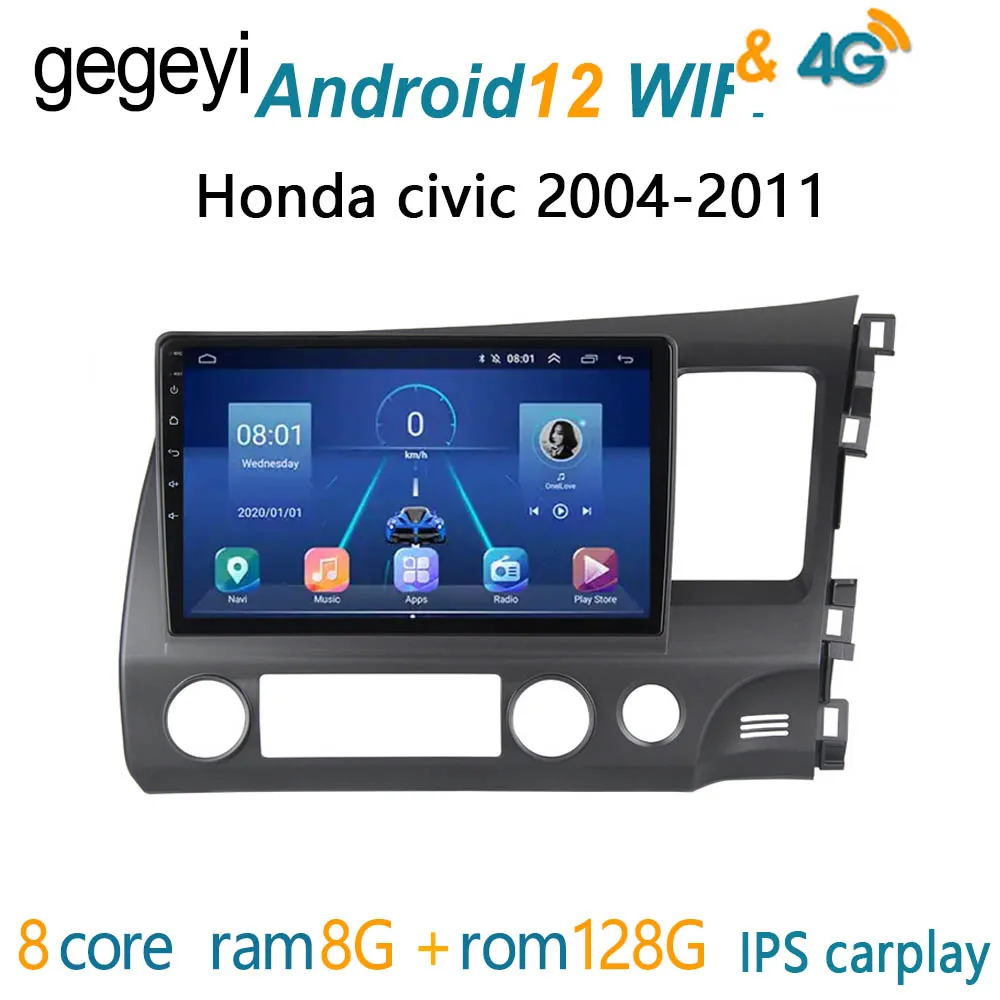 

8G+128Gавтомагнитола for Honda Civic Left 2004 2011 магнитола для авто 2 din 2дин android андроид 1 дин навигатор для авто 2din рамка для магнитолы подголовник с монитором с экраном выдвижным экра carplay радиоприёмник