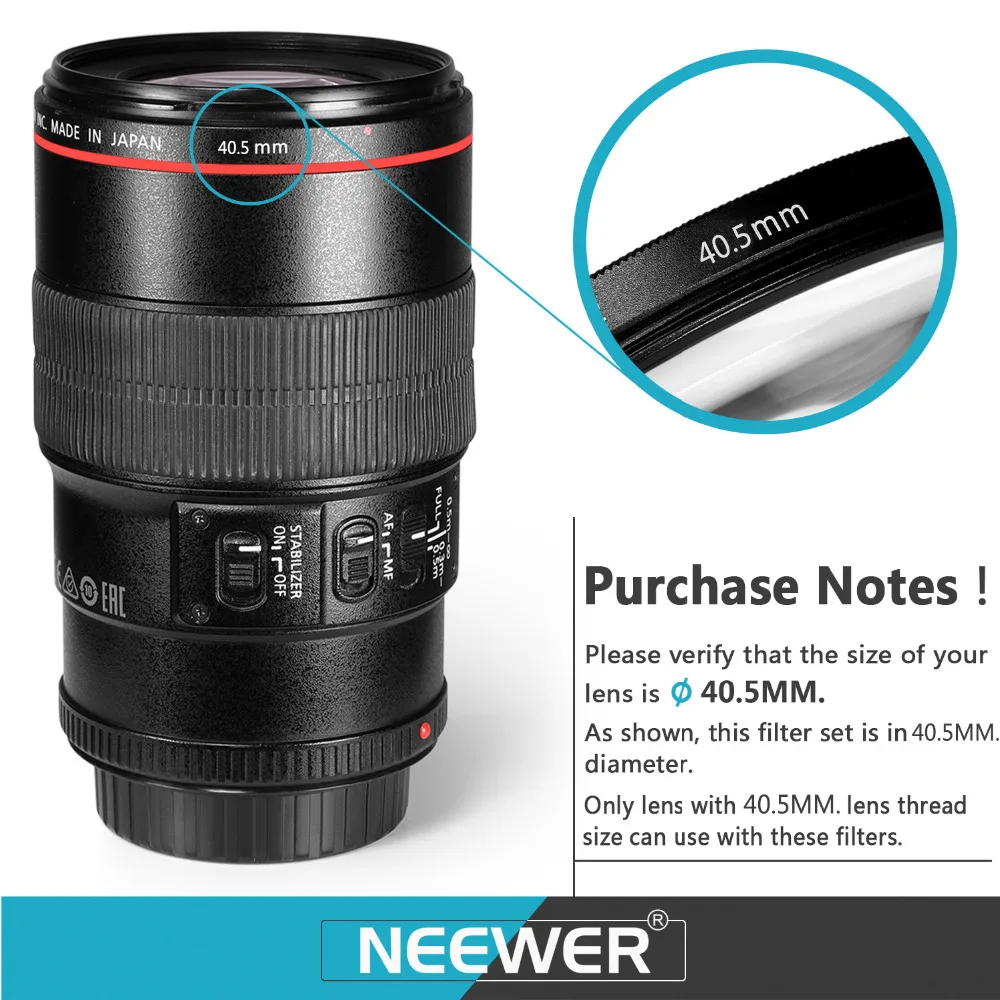 

Neewer 40.5MM Lens Filter Kit NEX Series Cameras with 16-50mm Lens for Samsung NX300 with 20-50mm Lens UV CPL ND4 filter Pouch