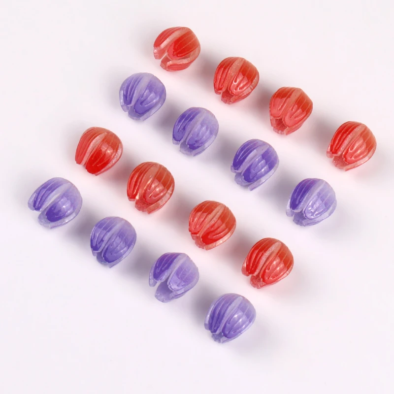 

10pcs 11x10mm Red Purple Flowers Shape Loose Spacer Beads for Necklace Bracelt Acrylic Connectors DIY Jewelry Making Supplies
